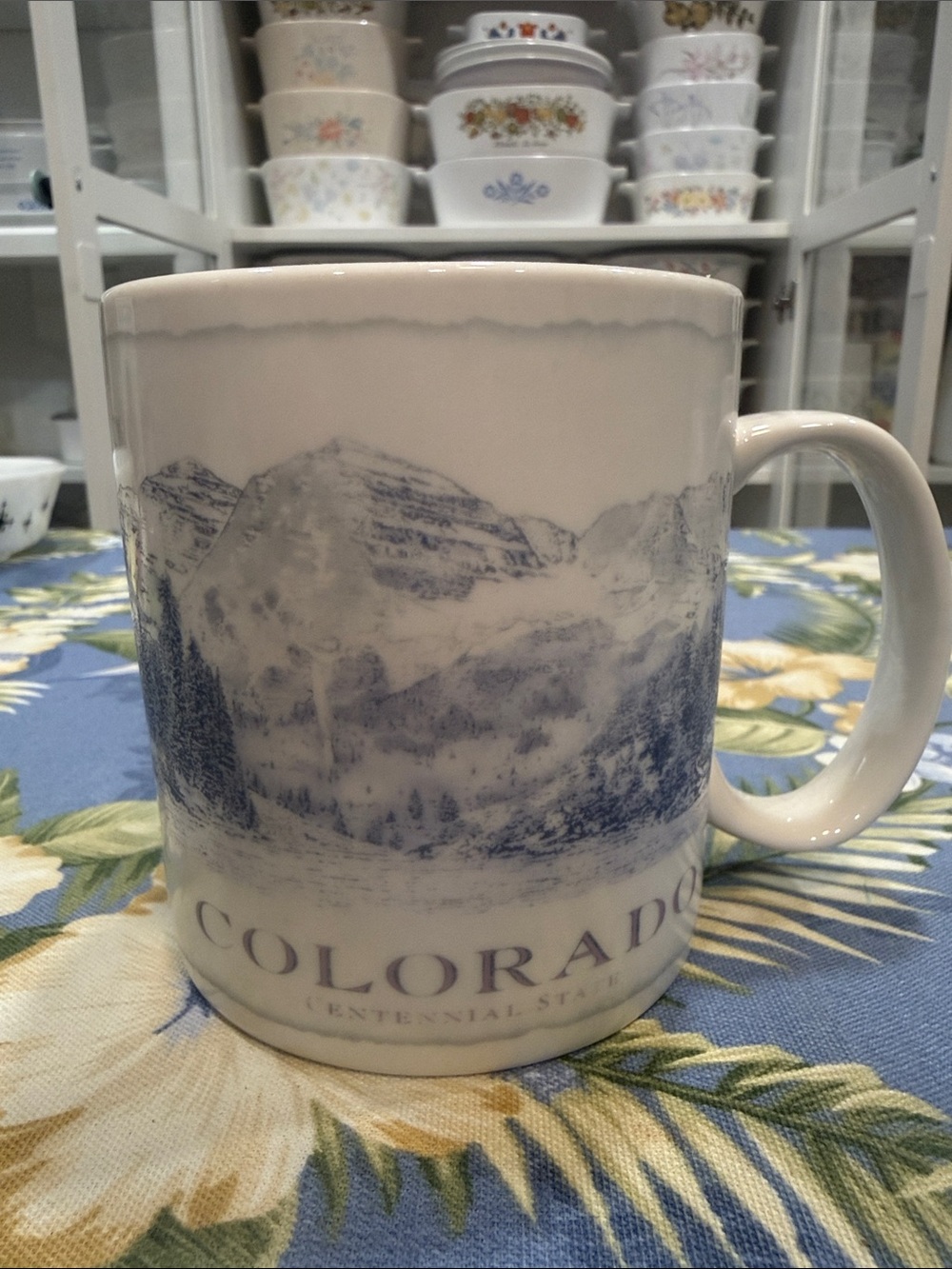 Starbucks Colorado White Mug with Blue Mountain Scene